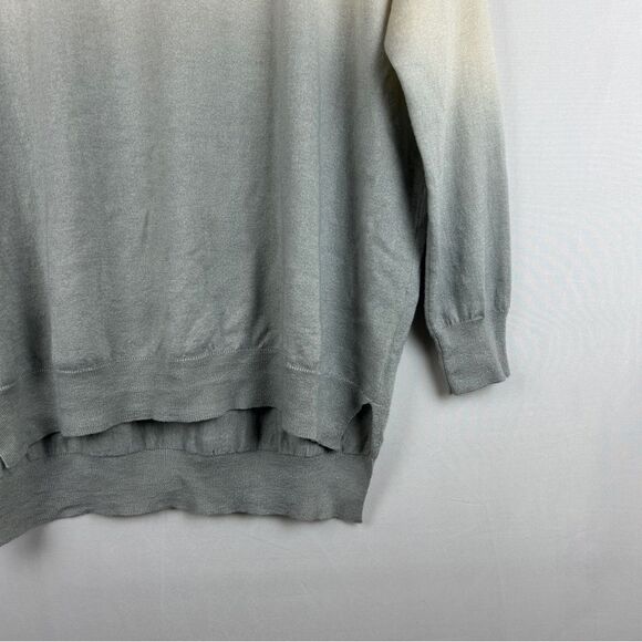 Chan Luu dip dye silk cashmere blend knit sweater size L - Picture 3 of 6